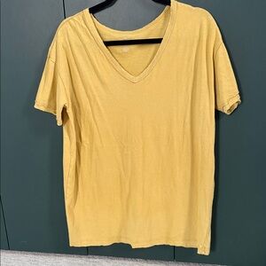 Aerie Yellow V-Neck T-Shirt